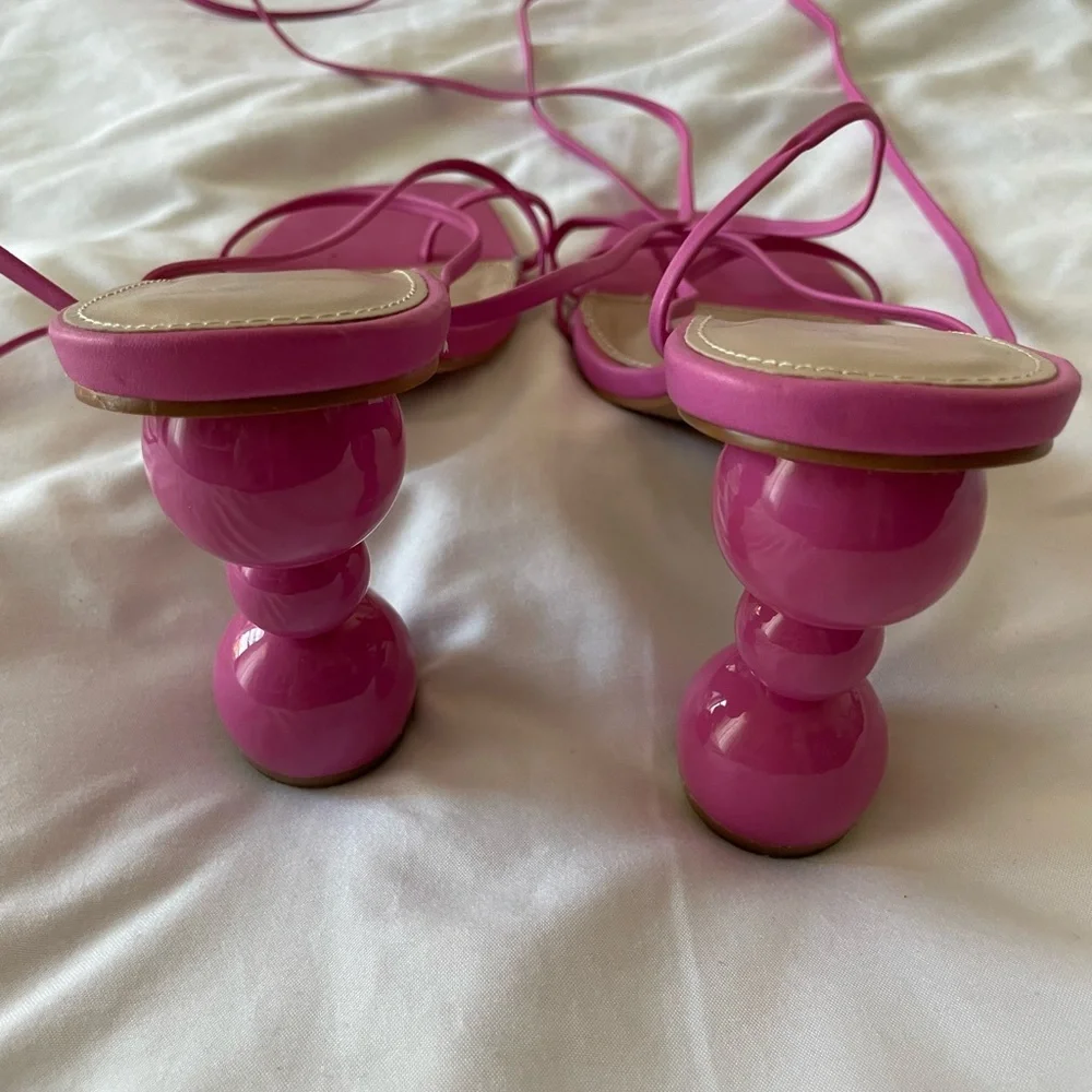 Nasty Gal Pink Strappy Heels - Picture 2 of 8